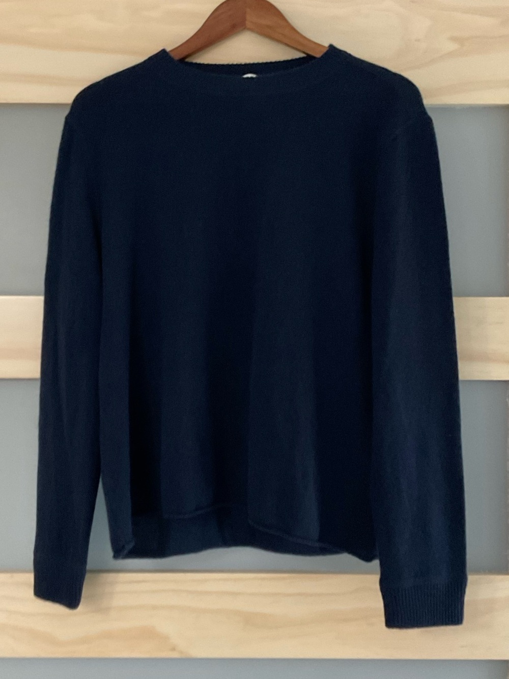 Reformation Navy Blue Recycled Cashmere Crewneck Sweater Medium